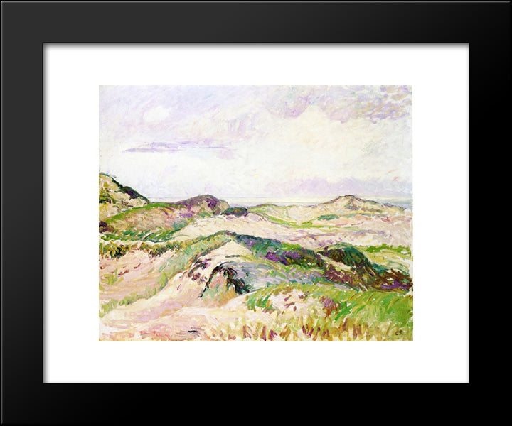 The Dunes At Knokke 20x24 Black Modern Wood Framed Art Print Poster by Pissarro, Camille