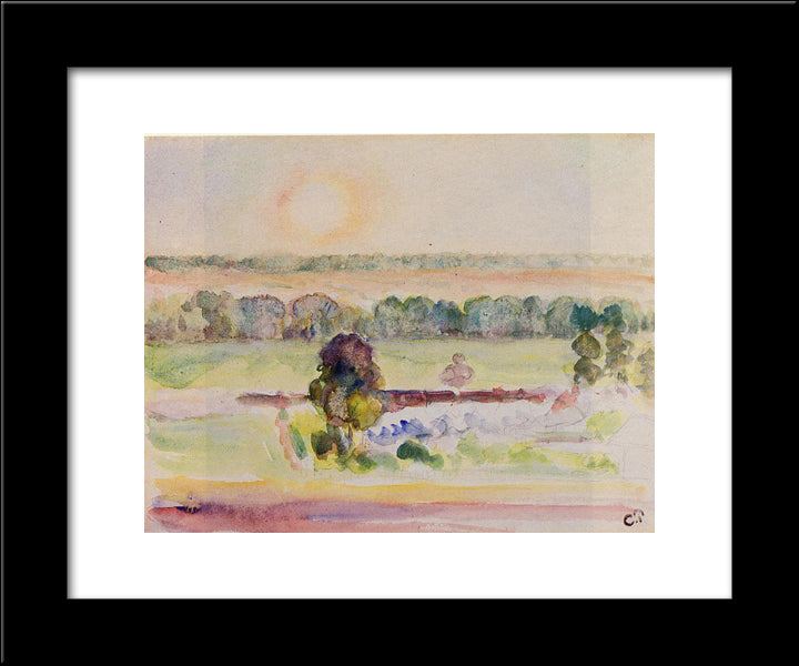 The Effect Of Sunlight 20x24 Black Modern Wood Framed Art Print Poster by Pissarro, Camille