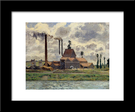 The Factory 20x24 Black Modern Wood Framed Art Print Poster by Pissarro, Camille