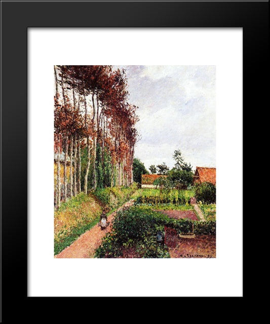 The Field By The Ango Inn, Varengeville 20x24 Black Modern Wood Framed Art Print Poster by Pissarro, Camille