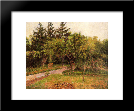 The Garden At Eragny 20x24 Black Modern Wood Framed Art Print Poster by Pissarro, Camille