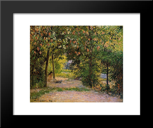 The Garden In Spring, Eragny 20x24 Black Modern Wood Framed Art Print Poster by Pissarro, Camille
