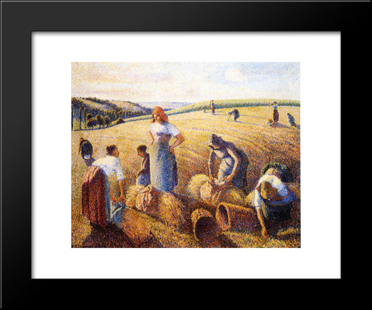 The Gleaners 20x24 Black Modern Wood Framed Art Print Poster by Pissarro, Camille