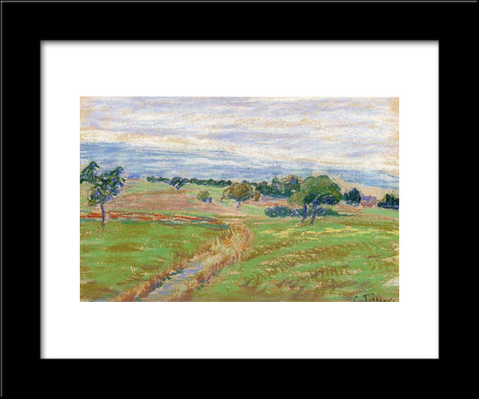 The Hills Of Thierceville 20x24 Black Modern Wood Framed Art Print Poster by Pissarro, Camille