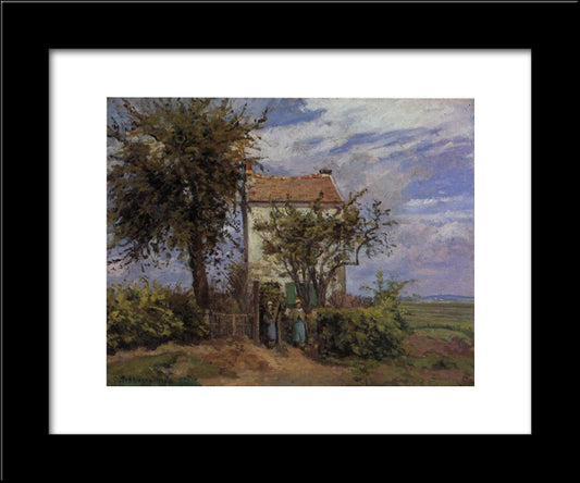 The House In The Fields, Rueil 20x24 Black Modern Wood Framed Art Print Poster by Pissarro, Camille