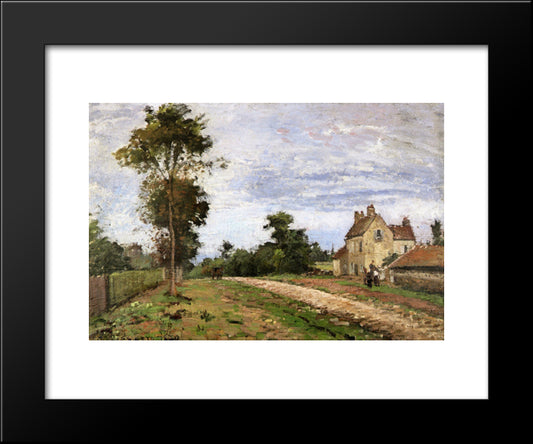 The House Of Monsieur Musy, Louveciennes 20x24 Black Modern Wood Framed Art Print Poster by Pissarro, Camille