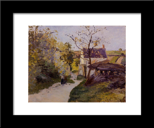 The Large Walnut Tree At Hermitage 20x24 Black Modern Wood Framed Art Print Poster by Pissarro, Camille