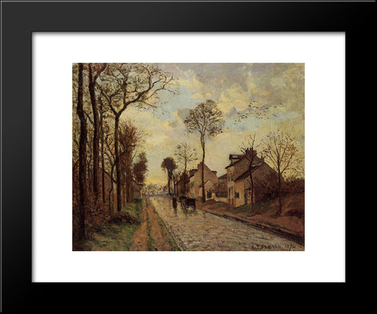 The Louveciennes Road 20x24 Black Modern Wood Framed Art Print Poster by Pissarro, Camille