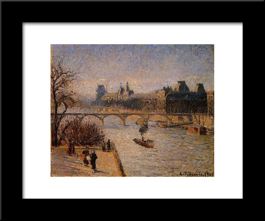The Louvre 2 20x24 Black Modern Wood Framed Art Print Poster by Pissarro, Camille