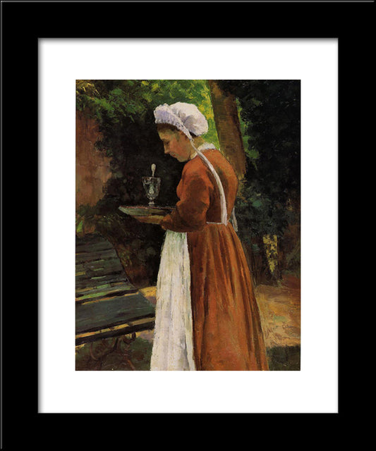 The Maidservant 20x24 Black Modern Wood Framed Art Print Poster by Pissarro, Camille
