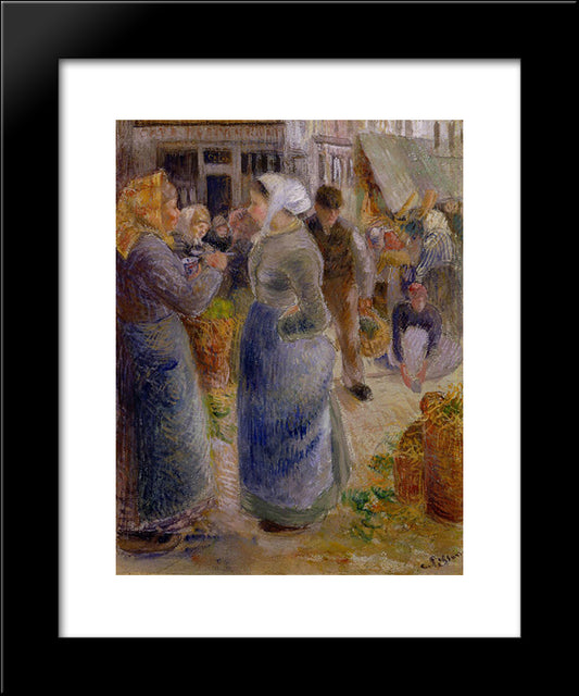 The Market 20x24 Black Modern Wood Framed Art Print Poster by Pissarro, Camille