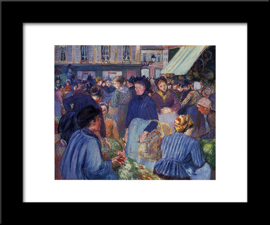The Market At Gisors 20x24 Black Modern Wood Framed Art Print Poster by Pissarro, Camille