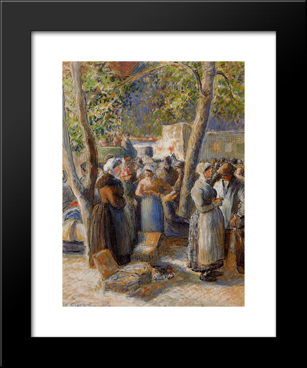 The Market In Gisors 20x24 Black Modern Wood Framed Art Print Poster by Pissarro, Camille