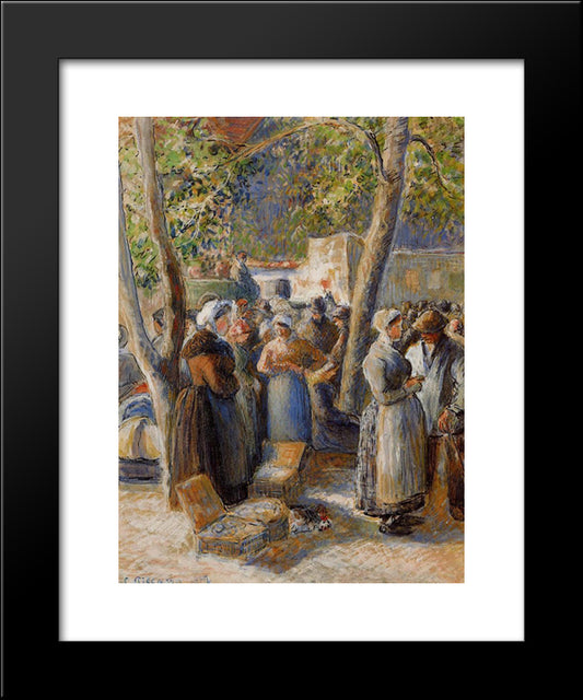 The Market In Gisors 20x24 Black Modern Wood Framed Art Print Poster by Pissarro, Camille