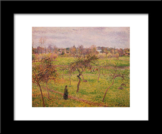 The Meadow At Eragny 20x24 Black Modern Wood Framed Art Print Poster by Pissarro, Camille