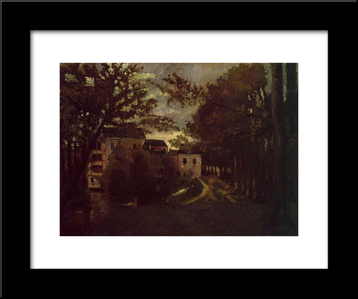 The Mill At La Roche Goyon 20x24 Black Modern Wood Framed Art Print Poster by Pissarro, Camille