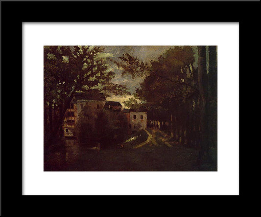 The Mill At La Roche Goyon 20x24 Black Modern Wood Framed Art Print Poster by Pissarro, Camille