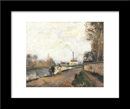 The Oise At Pontoise In Bad Weather 20x24 Black Modern Wood Framed Art Print Poster by Pissarro, Camille