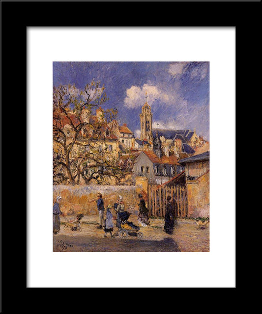 The Park In Charrettes, Pontoise 20x24 Black Modern Wood Framed Art Print Poster by Pissarro, Camille