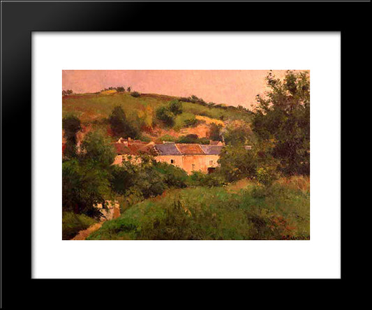 The Path In The Village 20x24 Black Modern Wood Framed Art Print Poster by Pissarro, Camille