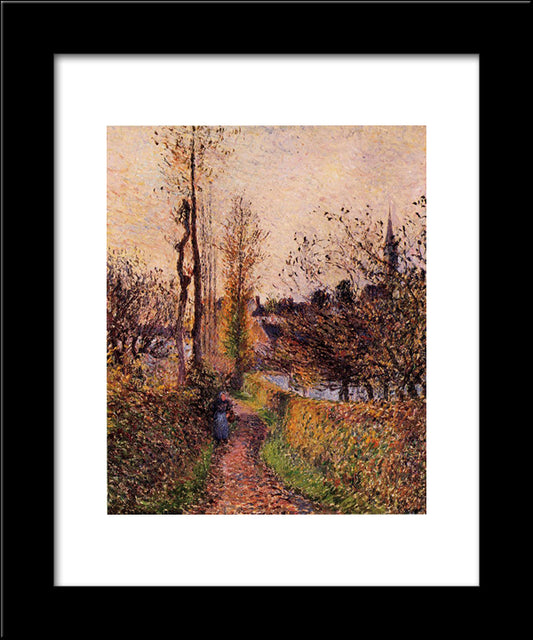 The Path Of Basincourt 20x24 Black Modern Wood Framed Art Print Poster by Pissarro, Camille