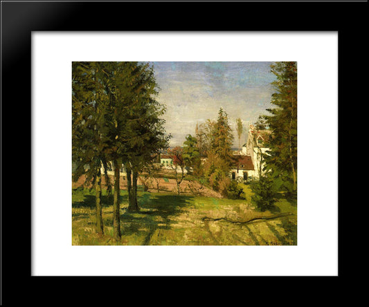 The Pine Trees Of Louveciennes 20x24 Black Modern Wood Framed Art Print Poster by Pissarro, Camille