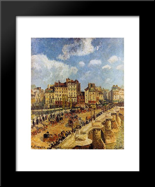 The Pont Neuf 20x24 Black Modern Wood Framed Art Print Poster by Pissarro, Camille