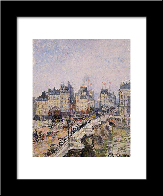 The Pont Neuf 2 20x24 Black Modern Wood Framed Art Print Poster by Pissarro, Camille
