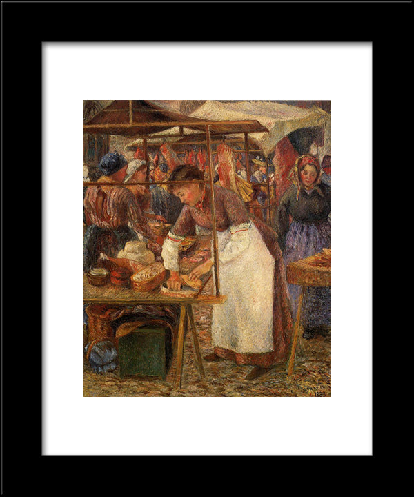 The Pork Butcher 20x24 Black Modern Wood Framed Art Print Poster by Pissarro, Camille