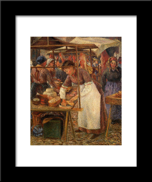 The Pork Butcher 20x24 Black Modern Wood Framed Art Print Poster by Pissarro, Camille