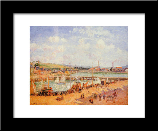 The Port Of Dieppe, The Dunquesne And Berrigny Basins High Tide, Sunny Afternoon 20x24 Black Modern Wood Framed Art Print Poster by Pissarro, Camille