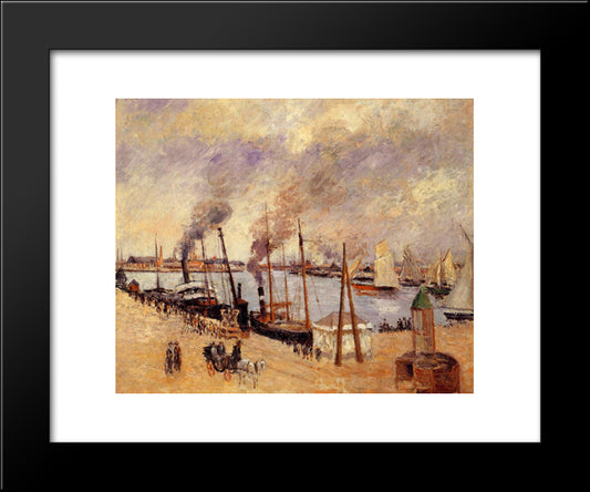 The Port Of Le Havre 2 20x24 Black Modern Wood Framed Art Print Poster by Pissarro, Camille