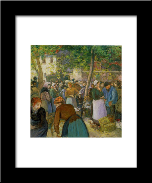 The Poultry Market 20x24 Black Modern Wood Framed Art Print Poster by Pissarro, Camille