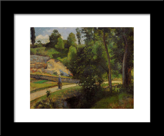 The Quarry, Pontoise 20x24 Black Modern Wood Framed Art Print Poster by Pissarro, Camille