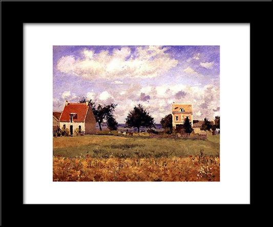 The Red House 20x24 Black Modern Wood Framed Art Print Poster by Pissarro, Camille