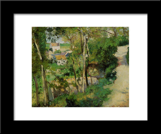 The Rising Path, Pontoise 20x24 Black Modern Wood Framed Art Print Poster by Pissarro, Camille