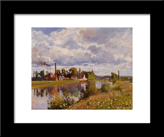 The River Oise Near Pontoise 20x24 Black Modern Wood Framed Art Print Poster by Pissarro, Camille