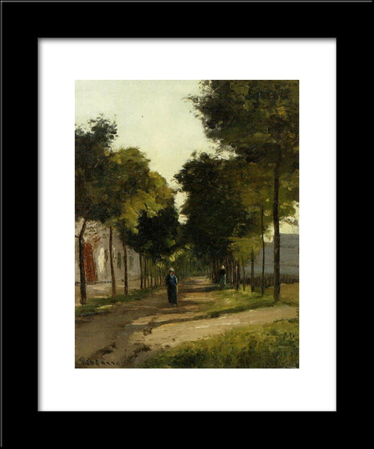 The Road 20x24 Black Modern Wood Framed Art Print Poster by Pissarro, Camille