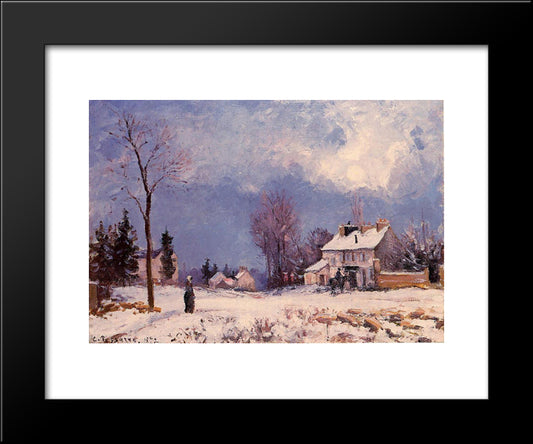 The Road From Versalles To Saint Germain At Louveciennes 20x24 Black Modern Wood Framed Art Print Poster by Pissarro, Camille