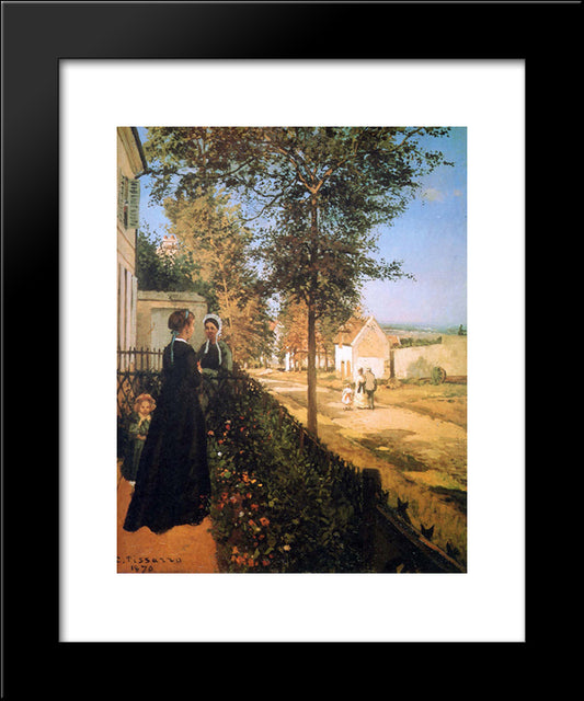The Road Of Versailles 20x24 Black Modern Wood Framed Art Print Poster by Pissarro, Camille