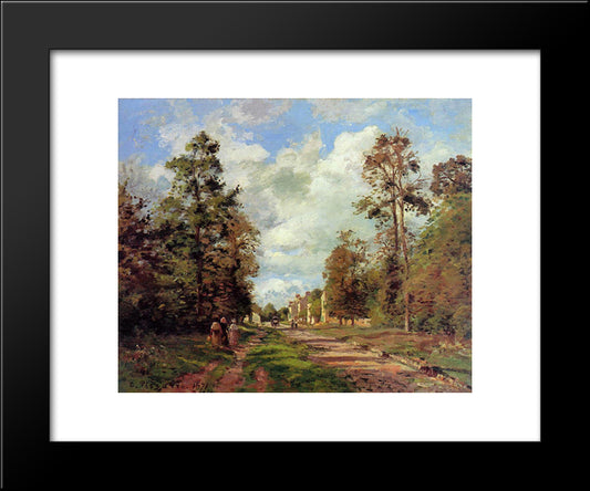 The Road To Louveciennes At The Outskirts Of The Forest 20x24 Black Modern Wood Framed Art Print Poster by Pissarro, Camille