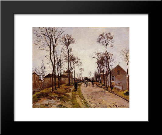 The Road To Saint Cyr At Louveciennes 20x24 Black Modern Wood Framed Art Print Poster by Pissarro, Camille