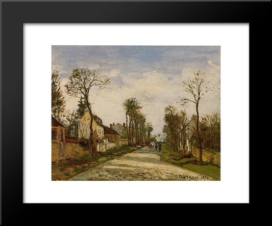 The Road To Versailles At Louveciennes 20x24 Black Modern Wood Framed Art Print Poster by Pissarro, Camille