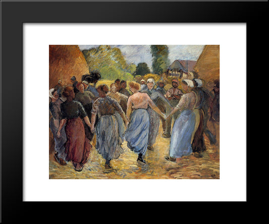 The Roundelay 20x24 Black Modern Wood Framed Art Print Poster by Pissarro, Camille