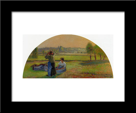 The Siesin The Fields 20x24 Black Modern Wood Framed Art Print Poster by Pissarro, Camille