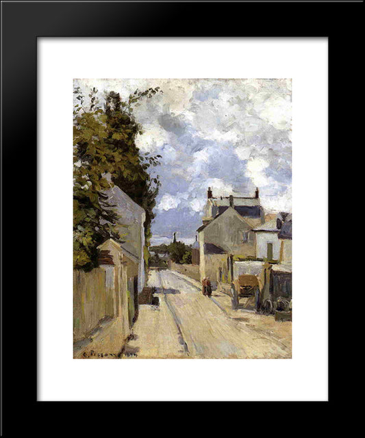 The Street Of Hermitage, Pontoise 20x24 Black Modern Wood Framed Art Print Poster by Pissarro, Camille
