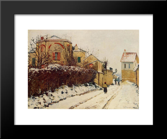The Street Of The Citadelle, Pontoise 20x24 Black Modern Wood Framed Art Print Poster by Pissarro, Camille