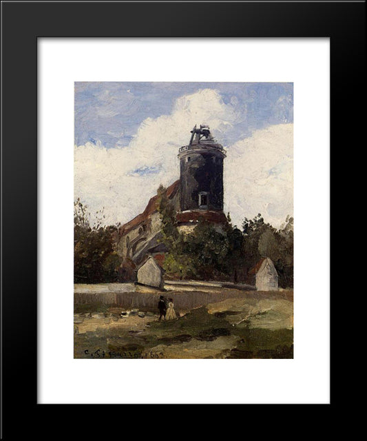 The Telegraph Tower At Montmartre 20x24 Black Modern Wood Framed Art Print Poster by Pissarro, Camille