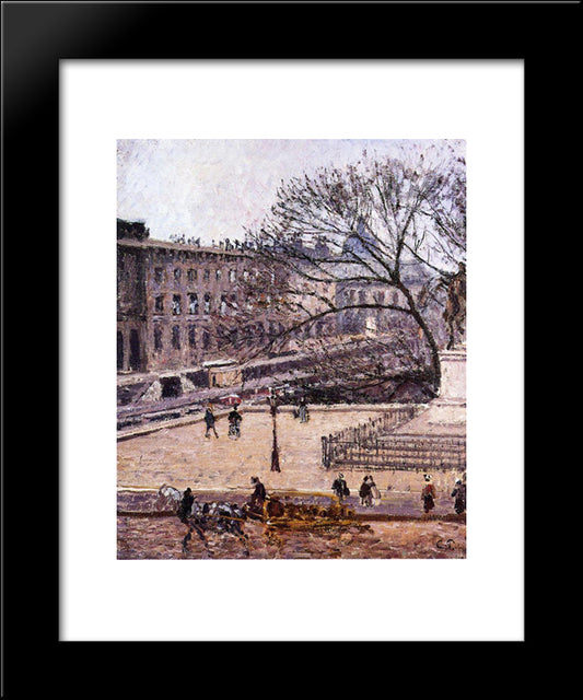The Treasury And The Academy, Gray Weather 20x24 Black Modern Wood Framed Art Print Poster by Pissarro, Camille