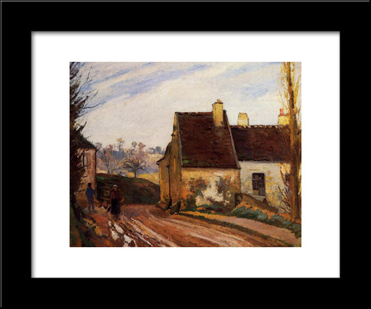 The Tumbledown Cottage Near Osny 20x24 Black Modern Wood Framed Art Print Poster by Pissarro, Camille